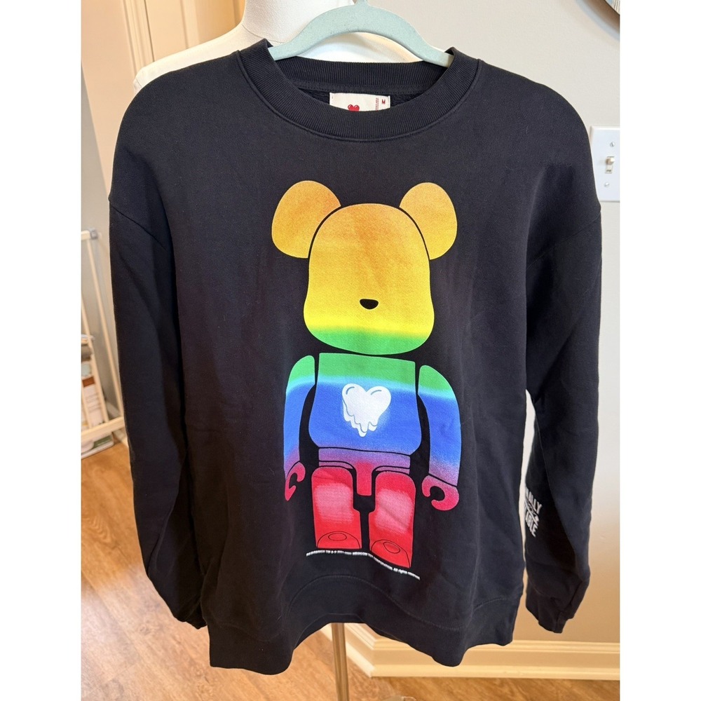Emotionally Unavailable x Medicom Be@rbrick Black Crewneck Sweatshirt Size MED